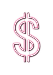 neon dollar red