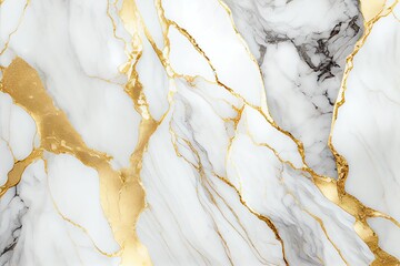 Natural White And Gold Marble Texture For Skin Tile Wallpaper Luxurious Background. Creative Stone Ceramic Art Wall Interiors Design. Generative AI