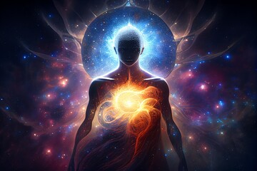 The Source Of Consciousness, Energy Of The Universe, Life Force, Prana, The Mind Of God And Spirituality. Generative AI