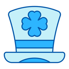 Top hat and clover leaf - icon, illustration on white background, similar style