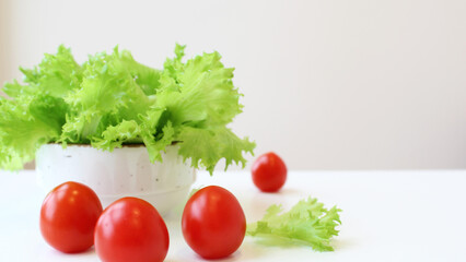 proper nutrition. tomato and lettuce