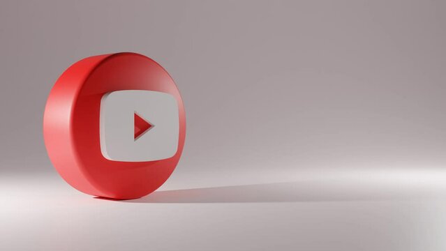 3D  Button with play icon animated