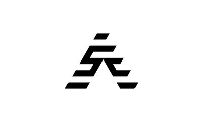 Typography S E outline shape A letter logo
