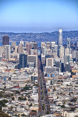 Fototapeta na wymiar Panoramic view of San Francisco from Twin Peaks