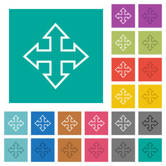 Move tool outline square flat multi colored icons