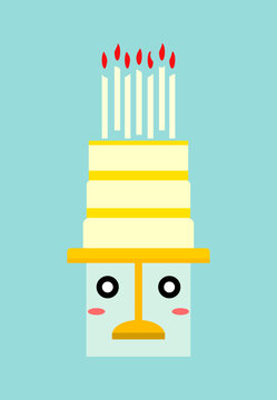 birthday cake with candles