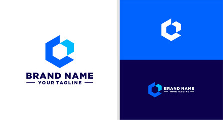 LETTER O LOGO ARROW DIGITAL TECHNOLOGY SOFTWARE HEXAGONAL EDITABLE