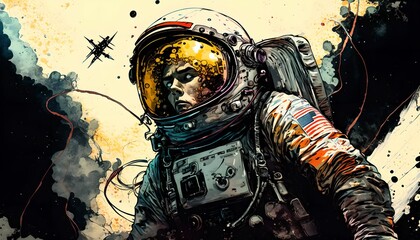 Astronaut in space, generative ai