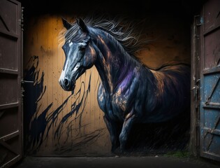 Horse in graffiti art