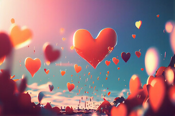 heart shaped balloons.generative ai