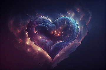 Heart in the cosmic sky.generative ai