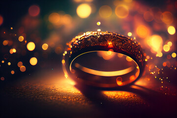 Obraz premium gold wedding ring.generative ai