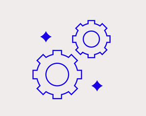 Concept of gears vector illustration in a flat style. 