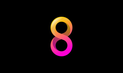 Fototapeta na wymiar Modern infinity number 8 logo