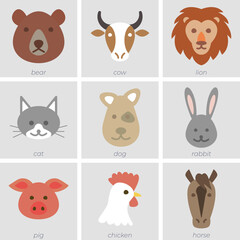 New vector set of funny animals.