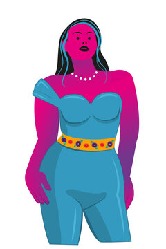 Mujer latina empoderada, en overol (jumpsuit) con detalles bordados. M&eacute;xico.