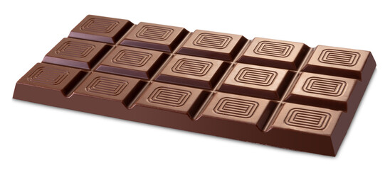 Milk chocolate bar cut out.