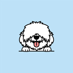 Cute coton de tulear puppy cartoon, vector illustration