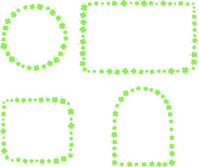 set of frame of clover square circle window shape on white background,illustration EPS10.