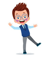 cute students boy in school uniform