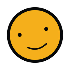 Smiling Face Emoticon Sign Icon Vector Illustration For Personal And Commercial Use... Clean Look Trendy Icon.. Yellow cute smiling icon.