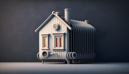 Concept of heating season with radiator - obrazy, fototapety, plakaty