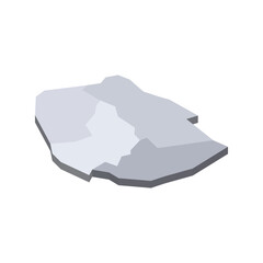 Eswatini political map of administrative divisions - regions. 3D isometric blank vector map in shades of grey.