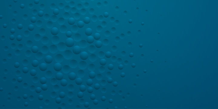 Abstract background in blue colors with many convex and concave small circles