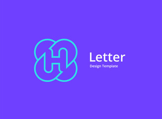 Naklejka na ściany i meble Letter H logo icon design template elements