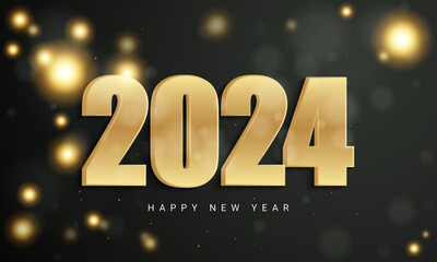2024 Happy New Year Background Design.