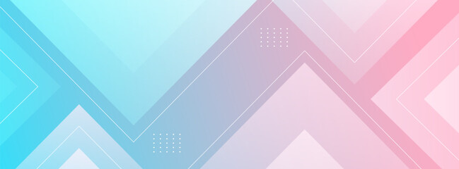 banner background. colorful, blue and pink triangle abstract effect gradation