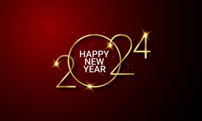 2024 Happy New Year Background Design.