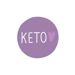 keto label doodle icon, vector color line illustration