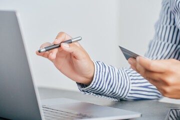 Online shopping and product procurement management concept.