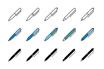 Pen nib icons. Pen tool icon collection. Nib write collection sign. EPS 10