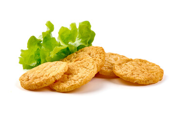 Heap of corn chips, isolated on white background.