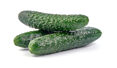 Cucumbers, isolated on white background. High resolution image.