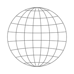 Globe icon. Earth planet sphere sign. Symbol of global social problems, people connecting, travelling, all around world delivery. Vector graphic illustration