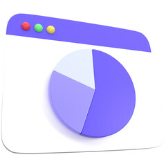 Web analytics 3d icon, for UI, poster, banner, social media post. 3D rendering