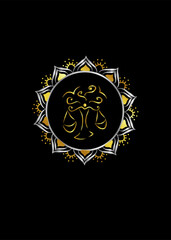 The illustration - zodiac sign in the black color.