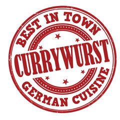 Currywurst grunge rubber stamp