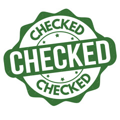 Checked label or stamp