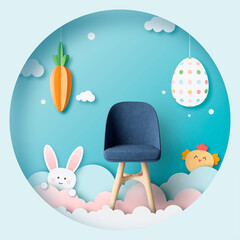 easter bunny with eggs