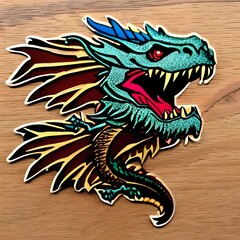 Naklejka premium Chinese dragon sticker - AI generate