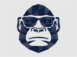 monkey with sunglasses style polygonal