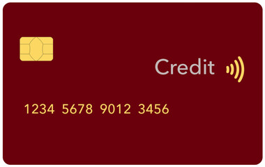 Here is a realistic mock credit card or debit card in a vector format.