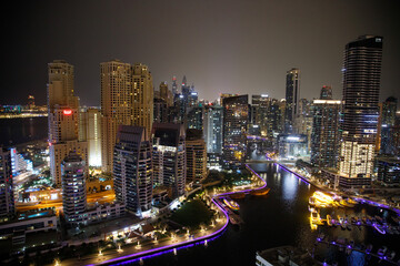 Dubai Marina cityscape in the United Arab Emirates
