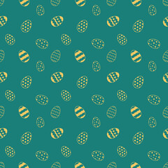 Easter Eggs with seamless ornament pattern, Vector.