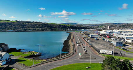 Port Of Larne roundabout and Harbour highway Co Antrim Northern Ireland 02-02-2023