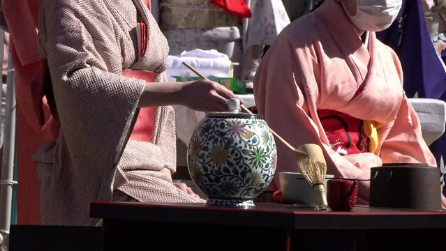 梅まつり野点、茶道作法1